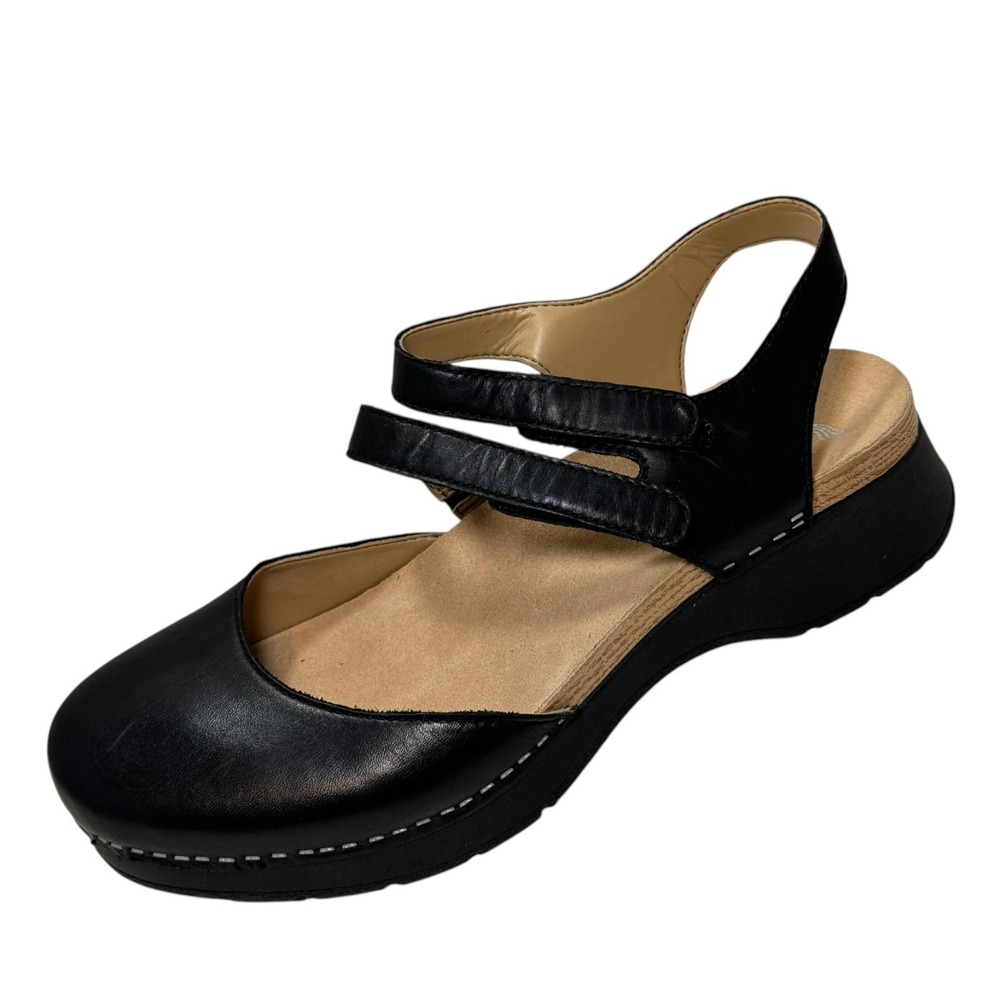 Dansko Women's Rissa Closed Toe Nappa Leather Sandal Clog Black Size 40 9.5-10